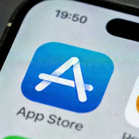 iPhone主屏幕上App Store应用图标特写